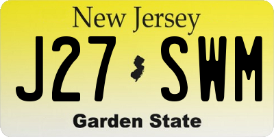 NJ license plate J27SWM