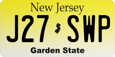NJ license plate J27SWP