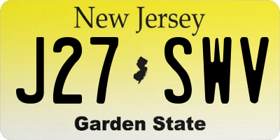 NJ license plate J27SWV