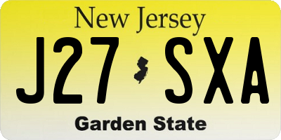NJ license plate J27SXA