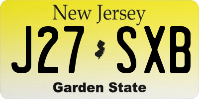 NJ license plate J27SXB
