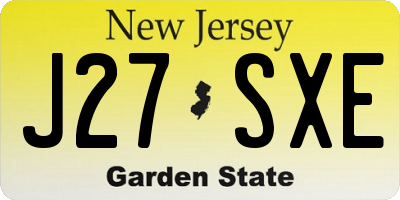 NJ license plate J27SXE