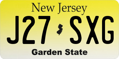 NJ license plate J27SXG