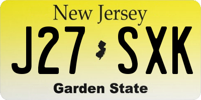 NJ license plate J27SXK