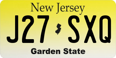 NJ license plate J27SXQ