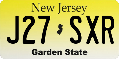 NJ license plate J27SXR