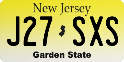NJ license plate J27SXS