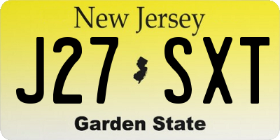 NJ license plate J27SXT