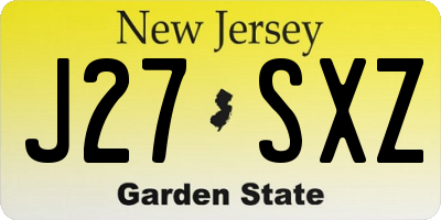 NJ license plate J27SXZ