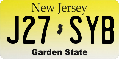 NJ license plate J27SYB