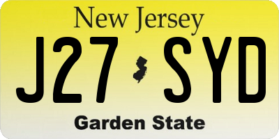 NJ license plate J27SYD