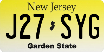 NJ license plate J27SYG