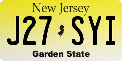 NJ license plate J27SYI