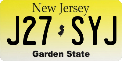 NJ license plate J27SYJ