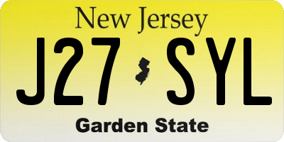 NJ license plate J27SYL