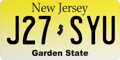 NJ license plate J27SYU