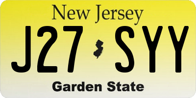 NJ license plate J27SYY