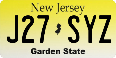 NJ license plate J27SYZ