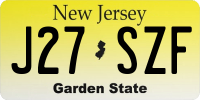 NJ license plate J27SZF