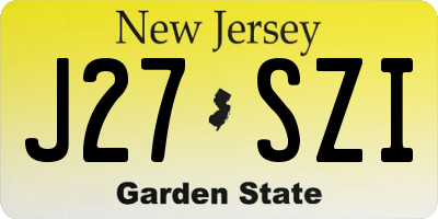 NJ license plate J27SZI