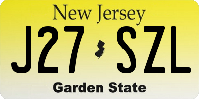 NJ license plate J27SZL