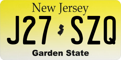 NJ license plate J27SZQ