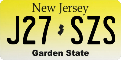 NJ license plate J27SZS