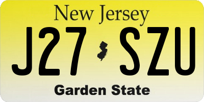 NJ license plate J27SZU