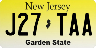 NJ license plate J27TAA