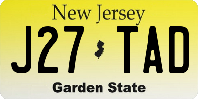 NJ license plate J27TAD