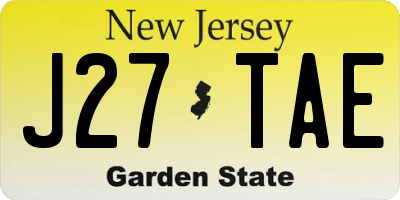 NJ license plate J27TAE