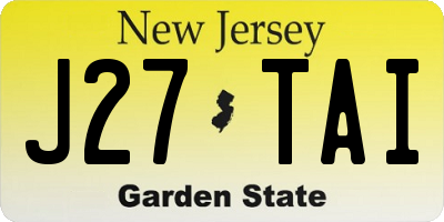 NJ license plate J27TAI