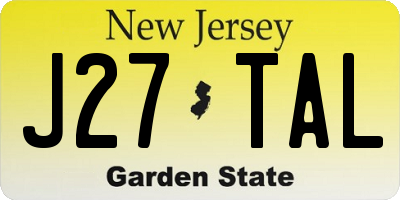 NJ license plate J27TAL