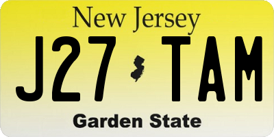 NJ license plate J27TAM