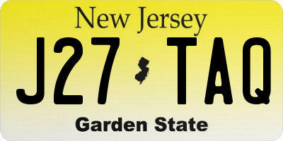 NJ license plate J27TAQ