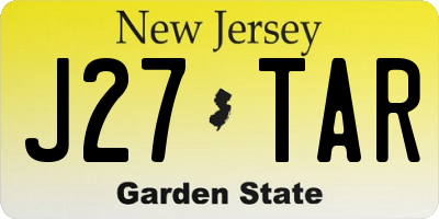 NJ license plate J27TAR