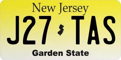 NJ license plate J27TAS