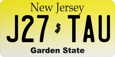 NJ license plate J27TAU