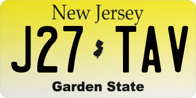 NJ license plate J27TAV