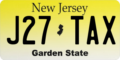NJ license plate J27TAX