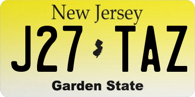 NJ license plate J27TAZ