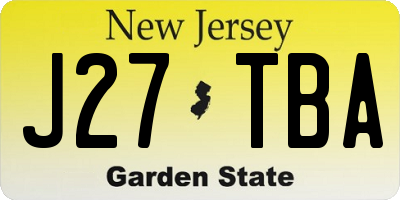 NJ license plate J27TBA