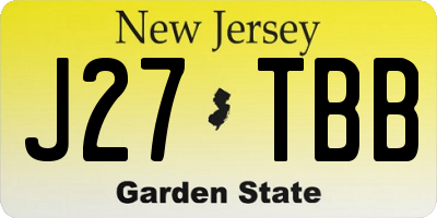 NJ license plate J27TBB