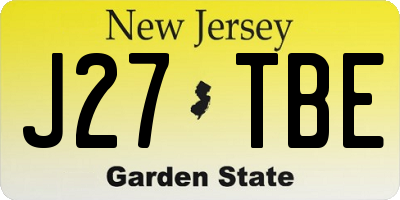 NJ license plate J27TBE
