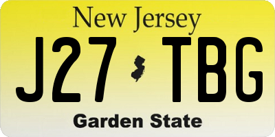 NJ license plate J27TBG