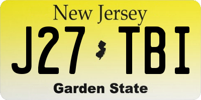 NJ license plate J27TBI