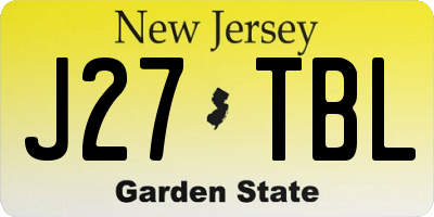 NJ license plate J27TBL