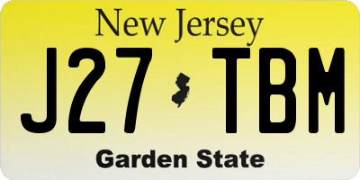 NJ license plate J27TBM