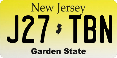 NJ license plate J27TBN