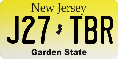 NJ license plate J27TBR